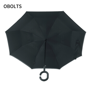 Ooltsオートリーバス傘二階の長柄傘男女晴雨兼用傘創意防風車免持式で、折りたたみ畳み反骨傘黒