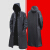 舒全成人レインコート男性と女性のコートフューシ·ドゥンオウ·メイドロゴト·リング透明で厚い非一次ネトレッドポチ黒いXL