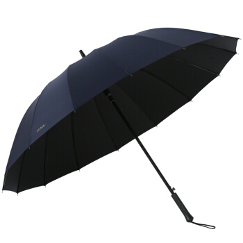 天国の傘は大きする16骨を強化して布の黒いゴムを打ってくれました。からっとした竿のビジネの晴雨兼用傘の10037 Dを開いて青い色を隠します。