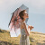 バーナの下でBAANAUNDERパラソル女性用紫外線カットソール晴雨兼用ミニ二重三つ折り傘シリズ绯月椿