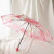 新型八骨日傘桜透明傘折りたたみ畳傘室外車載成人情人浪漫傘ピンク桜創意傘