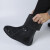 蒙福の新型レインバー男女防水の雨の日には、滑りにくくく、大人用のレインバー黒の高筒防雪靴カバー防風保温靴カバー黒-XRL(40/41)サイズ(日の出荷)