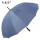 黒いゴムの長い柄の傘は青い灰色です。