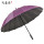 黒いゴムの長い柄の傘の紫色