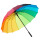 16骨のワンタッチで傘を開けると七色になります。
